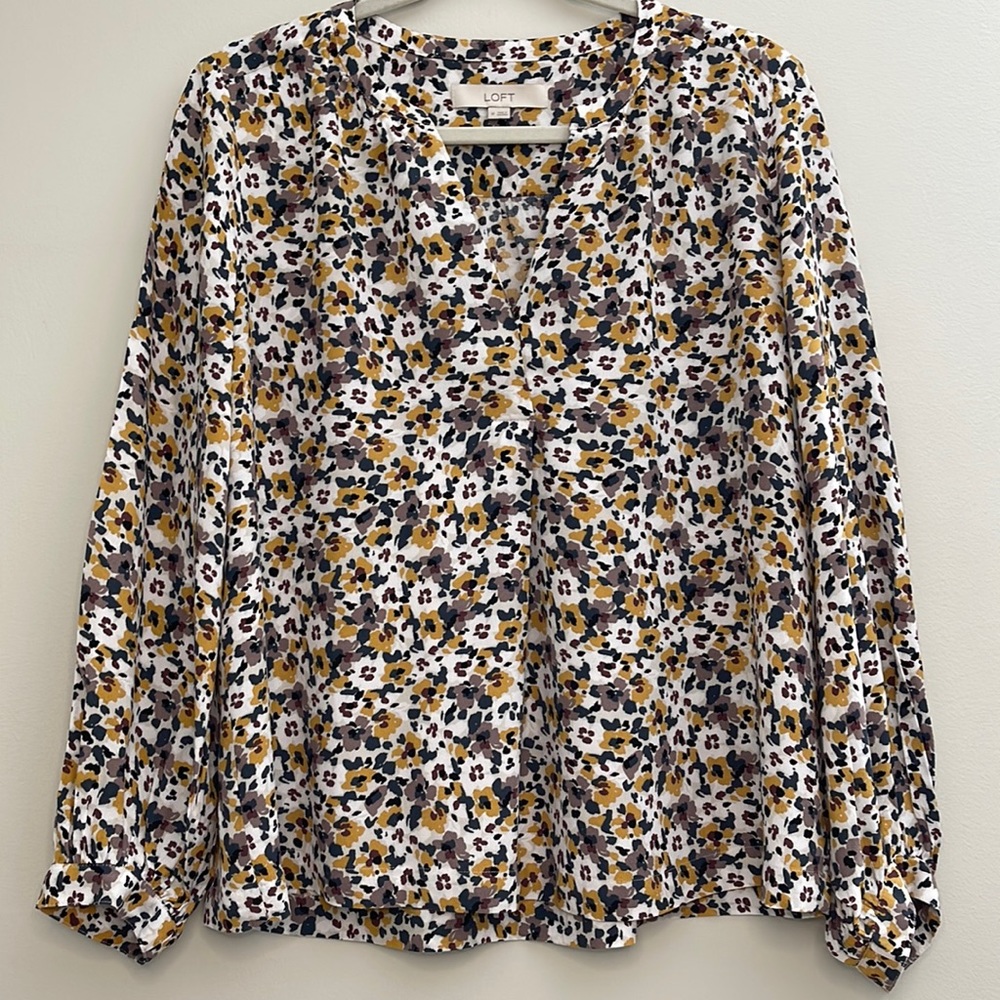 LOFT v-neck floral blouse